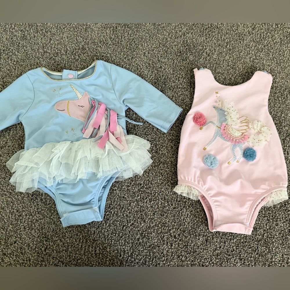 Mud Pie Unicorn Swimsuits 3-6m